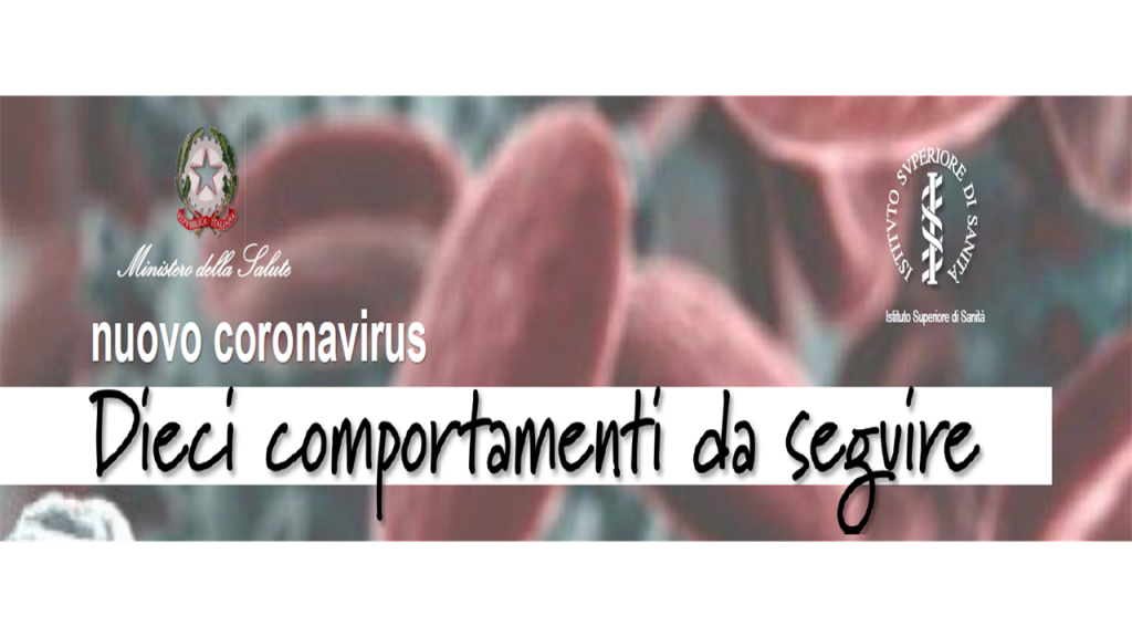 CORONAVIRUS - DIECI COMPORTAMENTI DA SEGUIRE